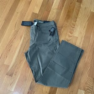 Liverpool Olive Green Relaxed Straight Fit Denim Twill Jeans